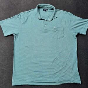 FISH HIPPIE Men's Short Sleeve Performance Polo Shirt XXL Blue Striped